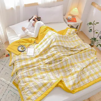 Japonijos vasaros kietas, antklodė grotelės vasaros antklodė patalynės plauti medvilnės oro kondicionavimo antklodė plona antklodė vasaros antklodė