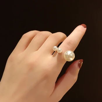 Japonijos Įrašas Lux Temperamentas Atidaryti Pearl Rodomojo Piršto Žiedą Moterų Interneto Įžymybė Fashionmonger Paprastas Žiedas Karka
