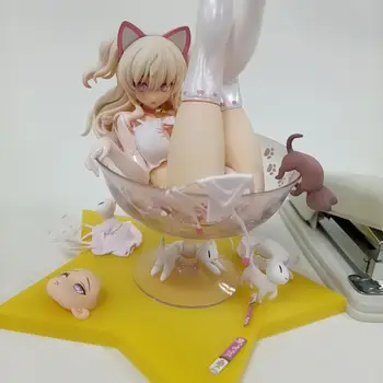 Japonų Anime SkyTube AŠMENYS Chiyuru Chiru apatinis Trikotažas PVC figūrėlių, Žaislinių Seksualus Katės Mergina Statula Suaugusiųjų Kolekcines Modelis 19cm