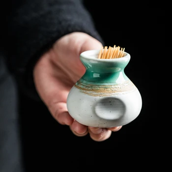 Japonų Stiliaus Keramikos dantų krapštuką Laikiklis dantų krapštuką Jar Konteinerių Lentelė, kurioje už Restoranas, Baras, Mikrobangų krosnelėje, plauti Indaplovėje