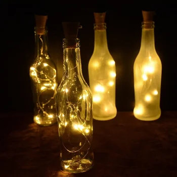 Kalėdų Žiburiai 1m 10 Naujas LED Girlianda Solar-powered Vyno Butelio Kamštis-formos String Žvaigždžių Šviesos Naktį Pasakų Šviesos Lempos Kalėdos