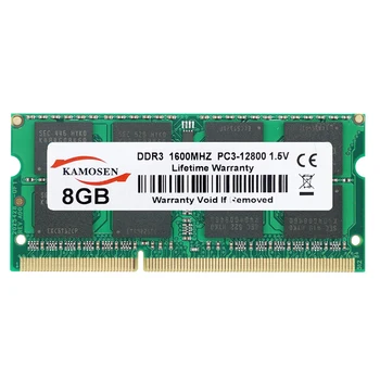 KAMOSEN DDR3 RAM, 8GB 1 600mhz visiškai naujas žemos įtampos 1,5 V PC3-12800 Nešiojamojo kompiuterio atmintis SODIMM 204-pin non-ECC
