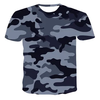 Kamufliažas Taktinis trumpomis Rankovėmis vyriški Quick Dry Kovoti su T-Shirt Karinės Armijos vaiko Marškinėliai Camo Lauko Žygiai, Medžioklės Marškinėliai