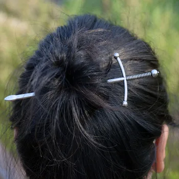 Kardas Plaukų Stick Sidabro Kardo Formos Plaukų Pin Išvyti Blogį Plaukų Papuošalai Moterims