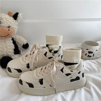 Karvė modelis Lolita Sneaker Moterų Harajuku Mielas Apvalios Galvos Batai Kolegija Stiliaus Atsitiktinis Gatvės Japonijos Batai, platforminiai batai Moterims