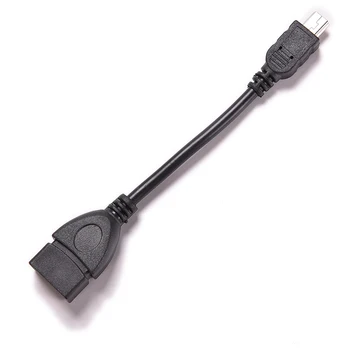 Karšto 5pin Mini USB Male Į USB 2.0, A Tipo Moterų OTG Host Adapteris, Kabelis, OTG Kabelis, Skirtas mobilusis telefonas, Planšetinis MP3 MP4 vaizdo Kamera 10cm Juoda