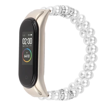 Karšto pardavimo bižuterijos pearl apyrankės Už Xiaomi MiBand 6 5 4 Dirželis Miband3 Smart watch band Mi Band 3 diržas moterims