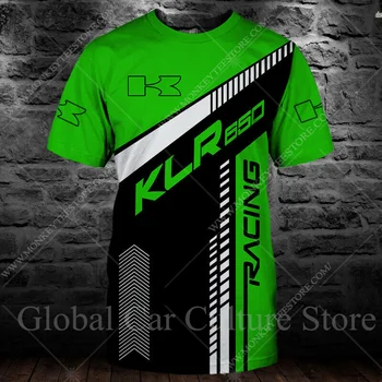 Kawasaki KLR vyriški marškinėliai trumpomis Rankovėmis Viršuje Negabaritinių Marškinėlius Harajuku Apvalios Kaklo Streetwear Vasaros Aukštos Kokybės Sportinė apranga