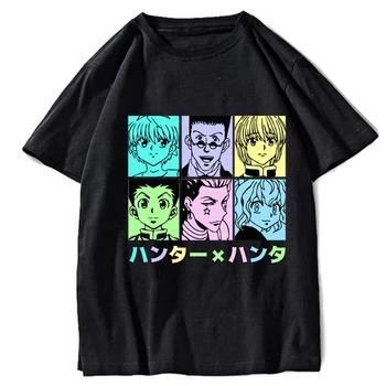 Klasikinis Manga Hunter X Hunter T Shirt Mens Minkštos Medvilnės Killua Zoldyck Tee Viršūnes Trumpas Rankovės Atsitiktinis Marškinėlius Drabužius Dovana