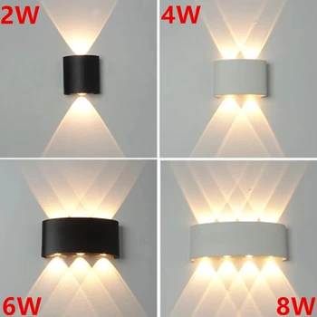 LED sienos lempos Aliuminio, atsparus Vandeniui lauko sienos žiburiai Veranda/Sodas /Vonios kambarys šviesos diodų (led) šviestuvų 2W/4W/6W/8W/10W /12W