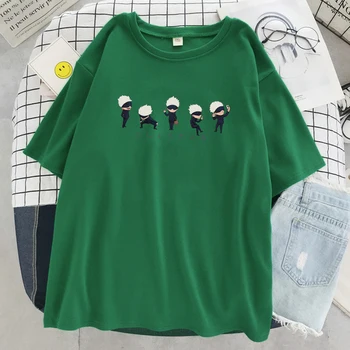 Lil Gojo Anime Gojo Satoru Karšto pardavimo T-Shirt Moterims, Mados Prarasti Trumpas Rankovės animacinių filmų Stiliaus trumpomis Rankovėmis Prekės Dropshipping Viršūnės