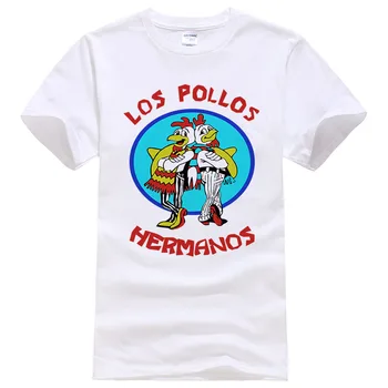 Mados Los Pollos Hermanos Marškinėliai vyriški Breaking Bad Vištienos Broliai T-marškinėliai Berniukams, Atsitiktinis Tees vyrų, moterų Topai #108
