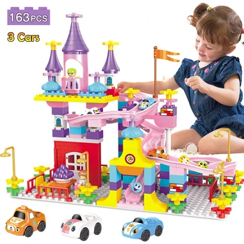 Marmuro Paleisti Skaidrių Kūrimo Blokai Suderinama Merginos Pilies Blokai Vaikams Žaislus, Kurių Duomenys Automobilių Žaislai Vaikams Mergaitėms