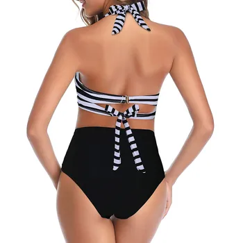 Maudymosi kostiumėlį Moterų Maudymosi Bikiniswomen Seksuali Aukštos Krūties Kontrastas Gradientas Padalinta Bikini Komplektas vientisi maudymosi kostiumėlį Viquinis Mujer