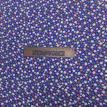 Mažas calico spausdinti ant mėlynos gryno šilko krepo de chine audinio mergaičių vasaros suknelė,SCDC1380