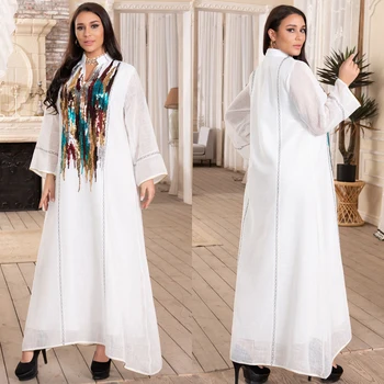 MD Dubajus Abaja 2021 Musulmonų Moteris Kimono Plius Dydis Boubou arabų Suknelė Djellaba Moterų Kaftan Maroko China Suknelė Islamo Drabužiai