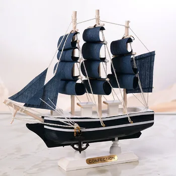 Medinis burlaivis Viduržemio jūros regiono Stiliaus Namų Dekoro Rankų darbo Raižyti Jūrų Laivu Modeliu Dovana SCVD889