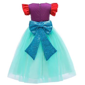 Merginos Undinėlė Arielis Princesė Dress Cosplay Kostiumas Vaikams Girl Išgalvotas Žalia Suknelė Undinė Helovinas Birthday Party Dress