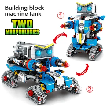 Miestas techninės RC Robotas Transformacijos Lenktynių Automobilių Blokai Kūrėjas Nuotolinio Valdymo Robotas Ginklų Plytų Žaislai Vaikams