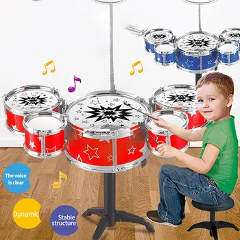 Mini Jazz Drum Set Žaislai Vaikams, Berniukas, Mergaitė Vaikai 5 Būgnai 2 Blauzdelės Muzikinis Žaislas Švietimo Žaislas Ansamblis De Batterie De Jazz