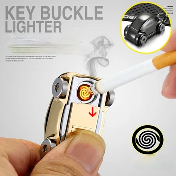 Mini Keychain Automobilio USB Įkrovimo Lengvesni Vėjo Cigarečių Degiklio Dūmų Accesoires Elektros Lengvesni Dalykėlių Vyrų Technologija