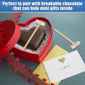 Mini Mediniai Plaktukai, Skirti Šokolado Lūžus Šokolado Širdies Žaislas Mallets Vaikams Amatų Ir Šalies Žaidimas Rekvizitai