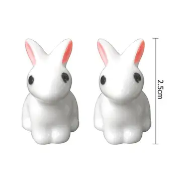 Mini Rabbit Sodo Ornamentu Mielas Miniatiūrinės Statulėlės Augalų Puodą Pasakų Sintetinės Dervos Ranka-dažytos Mini Gyvūnų Pasakų Statulėlės Režimas