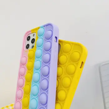Mobiliojo telefono dėklas Push it Burbulas silikono apsaugos atveju Fidget Žaislai Pop 