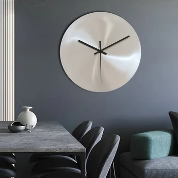 Modernus minimalistinis pramonės stiliaus sidabro kambarį sieninis laikrodis be numerio studija apdailos laikrodis Šiaurės laikrodis apdaila