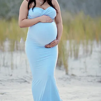 Moterų Pregnants Fotografijos Rekvizitai Nėštumo Suknelė Off Peties Ilgomis Rankovėmis Motinystės Spausdinti Suknelė Nėščioms Moterims Suknelė Платье