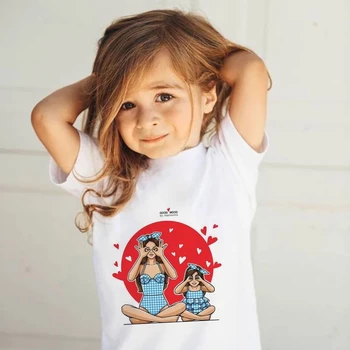 Motinos Ir Vaiko Meilė, Gyvenimas Puikus Spausdinimas Viršūnes Tee Vasaros Super Mama Baby Girl Marškinėlius 