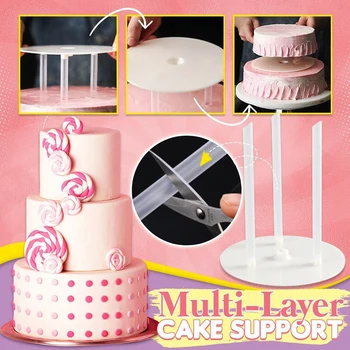 Multi-Layer Cake Paramos Nustatyti Turas Desertas Lentynos Tortas Tarpiklis Tortas Paramos Rėmo Tortas Stovi Kepimo Įrankius, Apdirbimo Skliaustuose B1