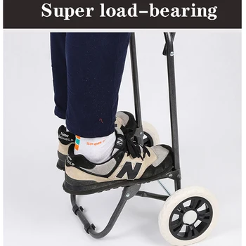 Namų ūkio vyresnio amžiaus moters, sulankstomas pirkinių krepšelį vežimėlio laipioti laiptais, nusipirkti maisto pirkinių krepšelį vežimėlio bagažo vežimėlis 