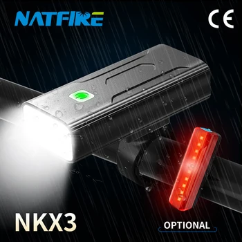 NATFIRE NKX3 Dviračio Šviesos diodų (LED) 5200mAh Ilgai Trunkantis USB Įkrovimo Priekinis ir Galinis Dviračio Žibintas MTB Super Šviesus priekinis žibintas