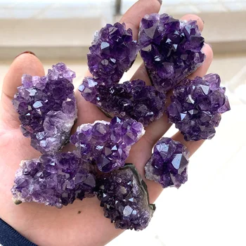 Natūralus Ametistas Violetinė Kvarco Kristalų, Namų Puošybai Grupių Gydomųjų Akmenų Amatų Papuošalai