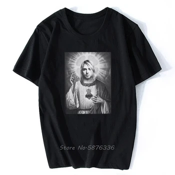 NAUJA Kurt Cobain Išganytojo Unisex Saint T-Shirt Vyrai Spausdinti Tee Black trumpomis Rankovėmis Viršūnes Juokingas Vasaros Vyrų Medvilnės Marškinėlius