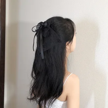 Nauja stiliaus banga dot labai didelis lankas mazgas plaukų įrašą vasaros korėjos versija, graži mergina saldus pavasario įrašą didelis įrašą šukuosena