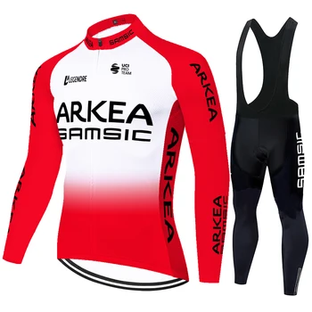 Naujas ARKEA Vasarą, pavasarį KOMANDA roupa ciclismo tenue cycliste homme ilgomis rankovėmis Dviračių džersis dviračių kelnės, kombinezonai su antkrūtiniais dviratį vienodas