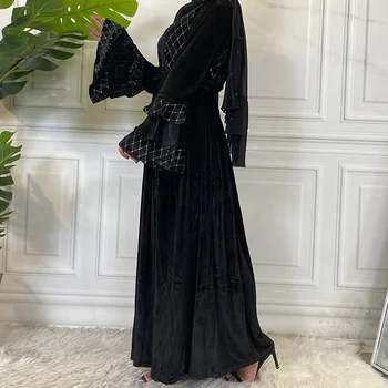 Naujas Mados Moterų Islamo Drabužių Klasikinis Abaja Suknelė Juoda Dubajaus Stiliaus Suknelės Jilbaya Musulmonų Abayas Dubajus Cardigan