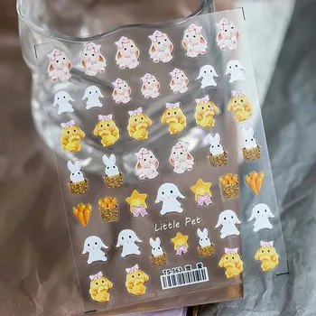 Naujas mielas animacinių filmų gyvūnų nagų dailės lipdukas Japonijos 5d plonas nagų lipduką įspausti šiek tiek triušių nagų dailės dekoro lipduko