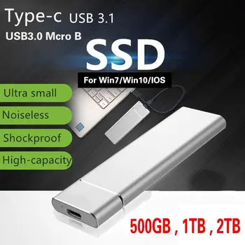 Naujas Nešiojamas Lydinio Išorinį Kietąjį Diską USB3.0 Mcro B/USB3.1 Tipas-c SSD Standžiojo Disko M. 2/NGFF 2230/2242/2260/2280 Kompiuteriams