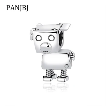 Naujas Originalus 925 Sterlingas Sidabro Granulių Pakabukai Robotas Šuo Šuniukas Žavesio Karoliukai Tinka Pandora Apyrankės Karoliai 