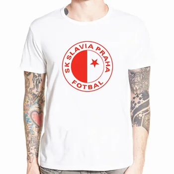 Naujas SK Slavia Praha Marškinėliai čekijos Respublika, Praha Spausdinimo Kokybė, Laisvalaikio T-Shirt Vyrams Plius Dydis XS-5XL