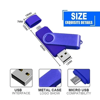 Naujas USB flash diskas 128GB OTG 2+1 didelės Spartos ratai 64GB 32GB 16GB 8GB pen drive 4GB saugojimo Micro USB Stick Tipo c telefono