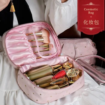 Naujas įdegio flanelė kosmetikos krepšys nešiojamų net didelės talpos saugojimo krepšys nešiojamų tualetas krepšys patogus kelionių saugojimo krepšys