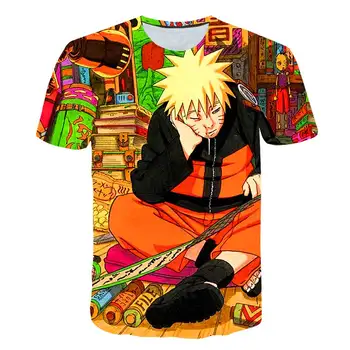 Negabaritinių Narutos Rūbų, Grafinis T Marškinėliai girl Marškinėliai berniukui Streetwear Sasuke Vasaros Harajuku Marškinėliai Animacinių filmų Trumpas Rankovės Viršų
