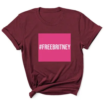 Nemokamai Britney Laiškas Spausdinti Moterų Marškinėliai Trumpomis Rankovėmis ONeck Prarasti Moterų Marškinėlius Ponios Marškinėliai, Topai Drabužius Camisetas Mujer