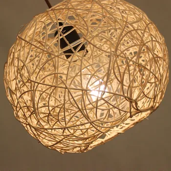 Nemokamas pristatymas Vytelių Pintais Pakabukas lempa, Rankomis Austi bambuko dome Pakabukas žibintas, Japonijos lempos Dizainas