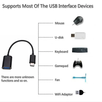 Nešiojamas USB 2.0 Tipas-c OTG Adapterio Tipas-C OTG Kabelio Tipas-c OTG Duomenų Eilutė Greitai, Dėžė, Telefono, Kompiuterio Pelė Klaviatūra