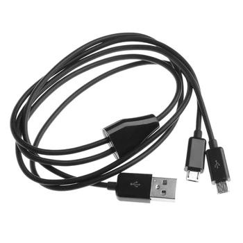 Nešiojamas USB 2.0 Type A Male Micro USB Dual Vyrų Splitter Y Įkrovimo Duomenų Kabelis 667C